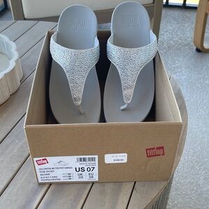 FitFlop Women's Glittery Silver Sandals